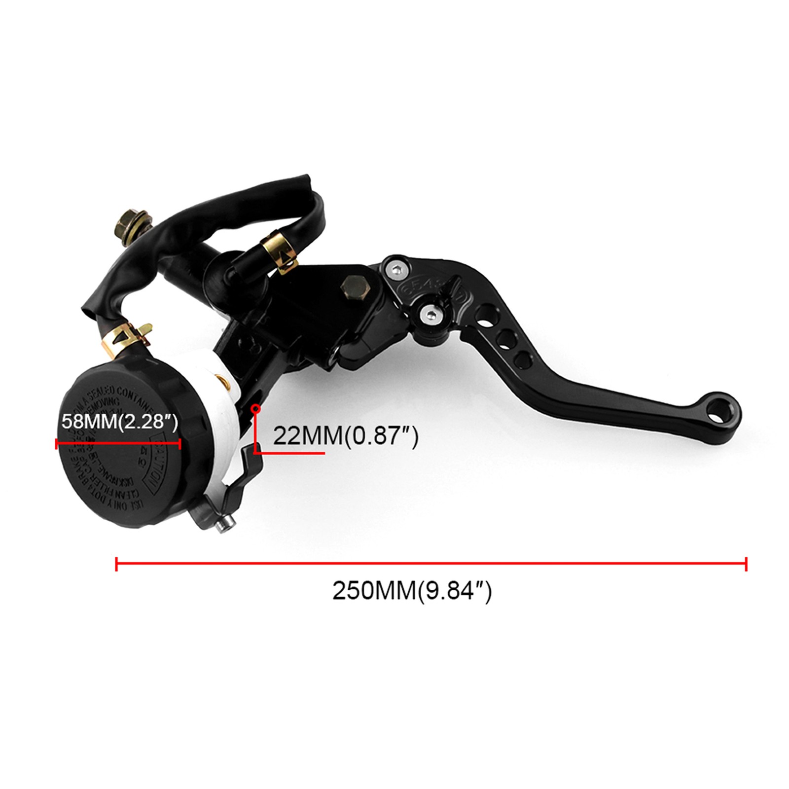 7/8 Motorcycle Brake Clutch Levers Master Cylinder Reservoir Set Adjustable
