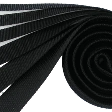 BLACK Light Weight Nylon Webbing-6 WIDTHS-2, 5, 10, 25, 50, or 100 YARDS