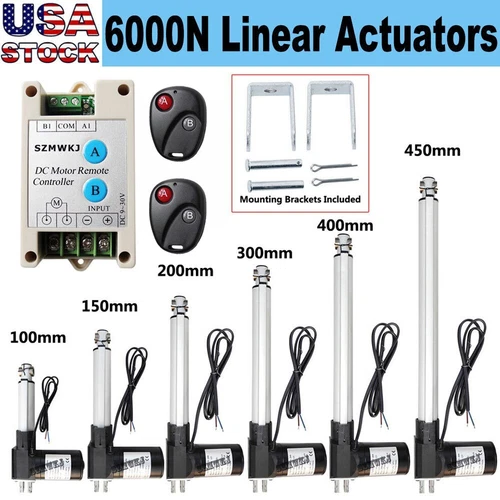 Heavy Duty 1320lbs 6000N Lift DC12V Electric Linear Actuator Motor Controller CL