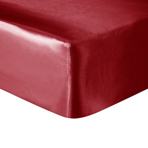 4PC King Size Satin Sheet Set Solid Color Bed Sheets Deep Pocket Fitted Sheet - Picture 35 of 47