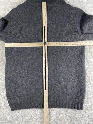 Gran Sasso Sweater Mens 54 Shawl Collar Green Blue Knit Virgin Wool Italy HOLES - Bild 9 von 11