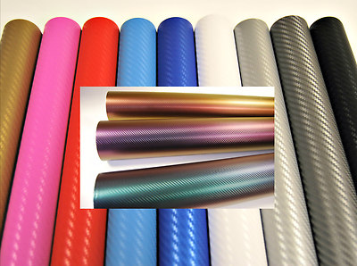 3D Kohlefaser Vinylfolie (luft-/blasenfrei) mehrere Größen/Farben