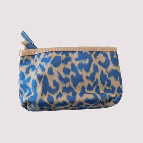 Mini bolso a juego Estee Lauder azul beige estampado animal tejido forrado - Imagen 4 de 6