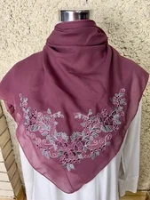 Square Scarf Hijab – Cotton Chiffon Lightweight Head Wrap Shawl- Light Maroon