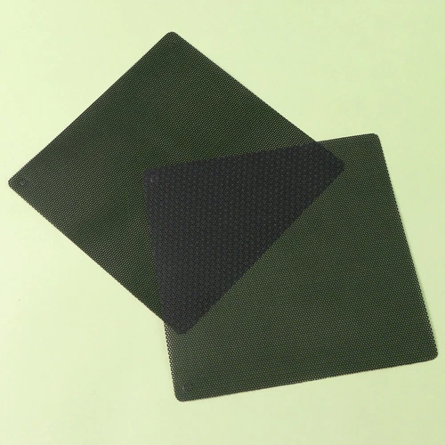 2 Pcs PVC Square Computer Mesh Cover for Chassis Fan (14x14cm)