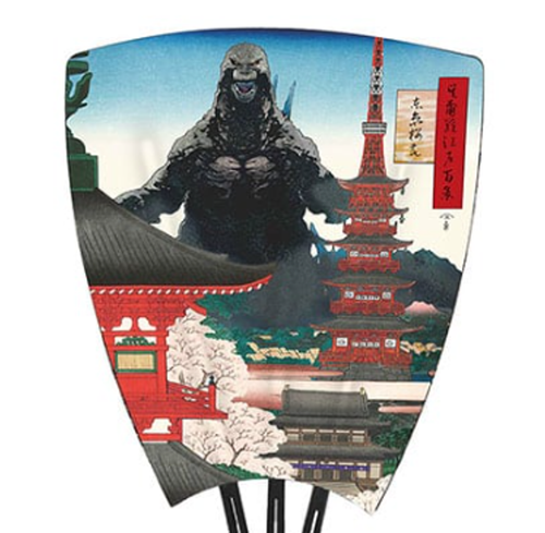 Godzilla Ukiyo-e Fan "One Hundred Views of Edo: Cherry Blossoms in Tokyo" F/S - Picture 2 of 12