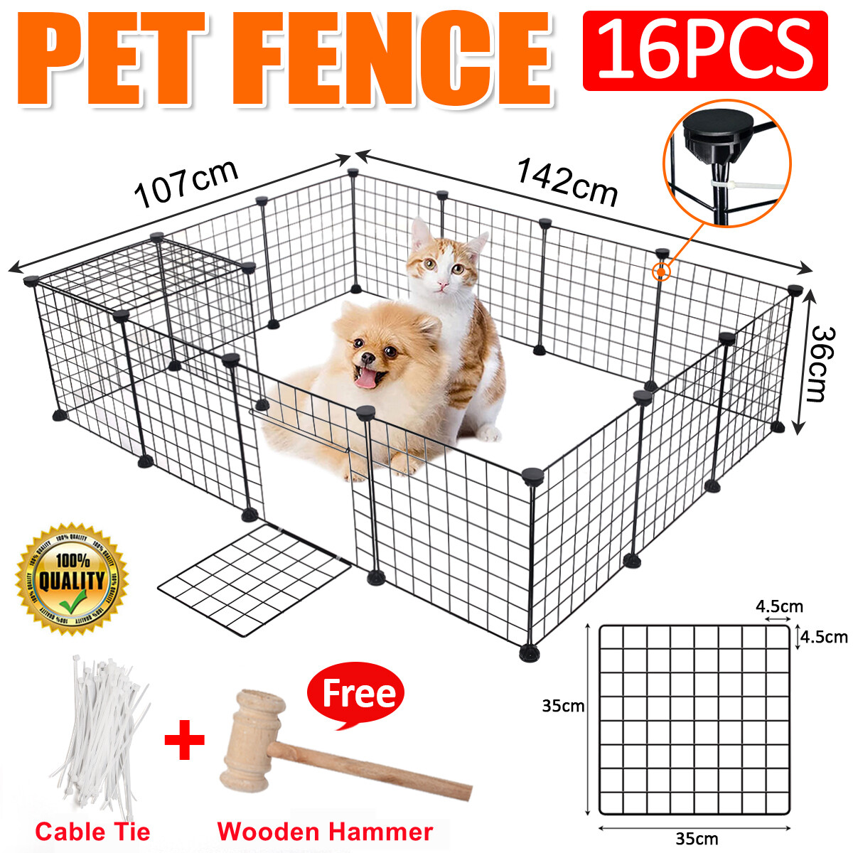 10/12/16 Panels Pet Fence Dog Playpen DIY Metal Cage Enclosure Indoor  Outdoor | eBay
