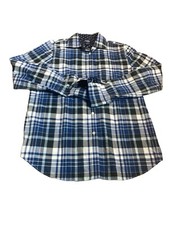 Chaps Men’s Blue Long Sleeve Button Down Plaid Shirt Size Medium