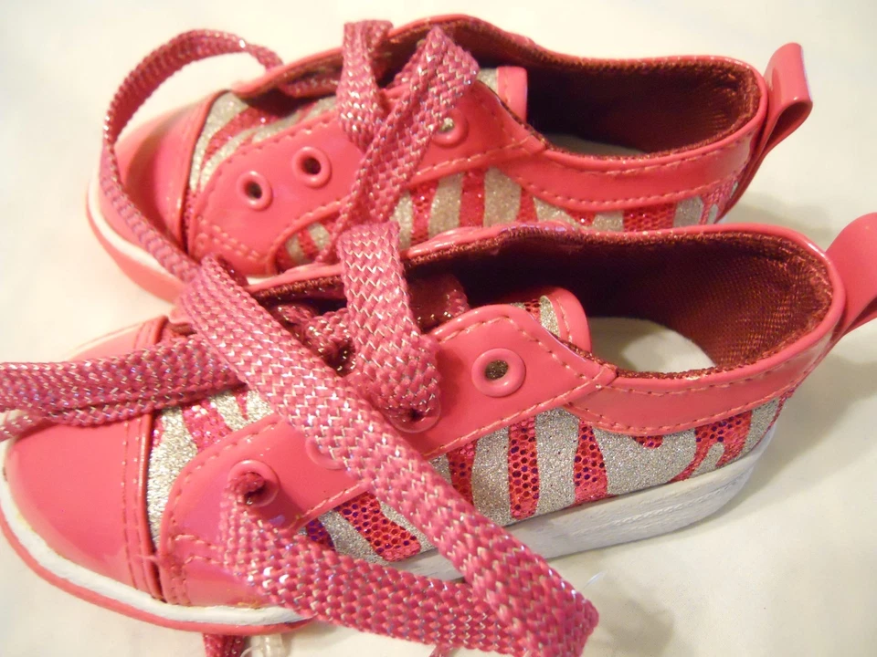 Zapatos de tenis Ellemenno para niñas talla 7 calzado para niños pequeños rosa plateado moda  Foto 2 de 4