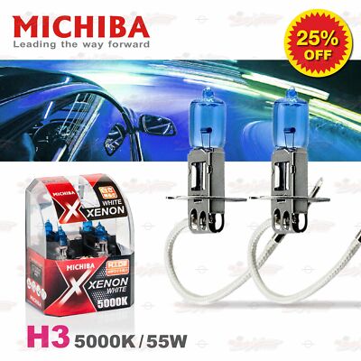 H3 453 55W MICHIBA Scheinwerfer Halogenlampen 5000K GLÜHLAMPEN Xenon Super Weiss