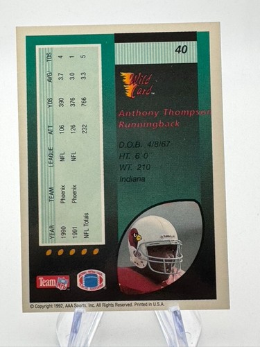 1991-92 Wild Card Football Card + Inserts - You Pick - Picture 30 of 82