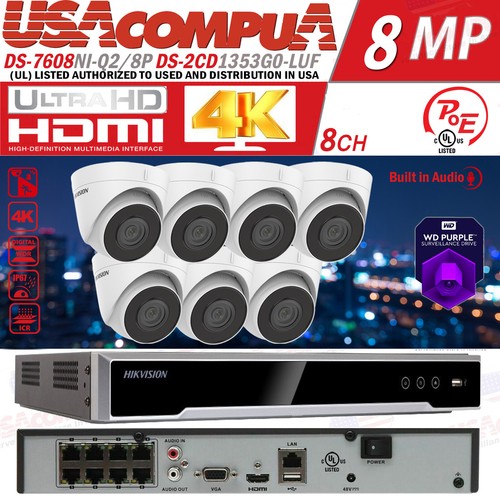 Hikvision 8CH IP Security Camera System PoE Outdoor 6MP Built In Audio lot - Picture 19 of 23