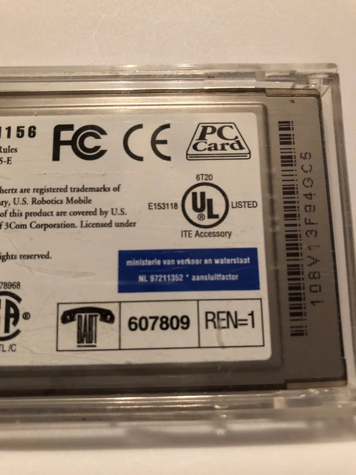 3Com Megahertz PCMCIA 56k Global Modem PC Card 3CCM156 - Image 4 of 4