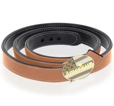Amerisun Leather Men Double Sided Belt 42 Inche Black