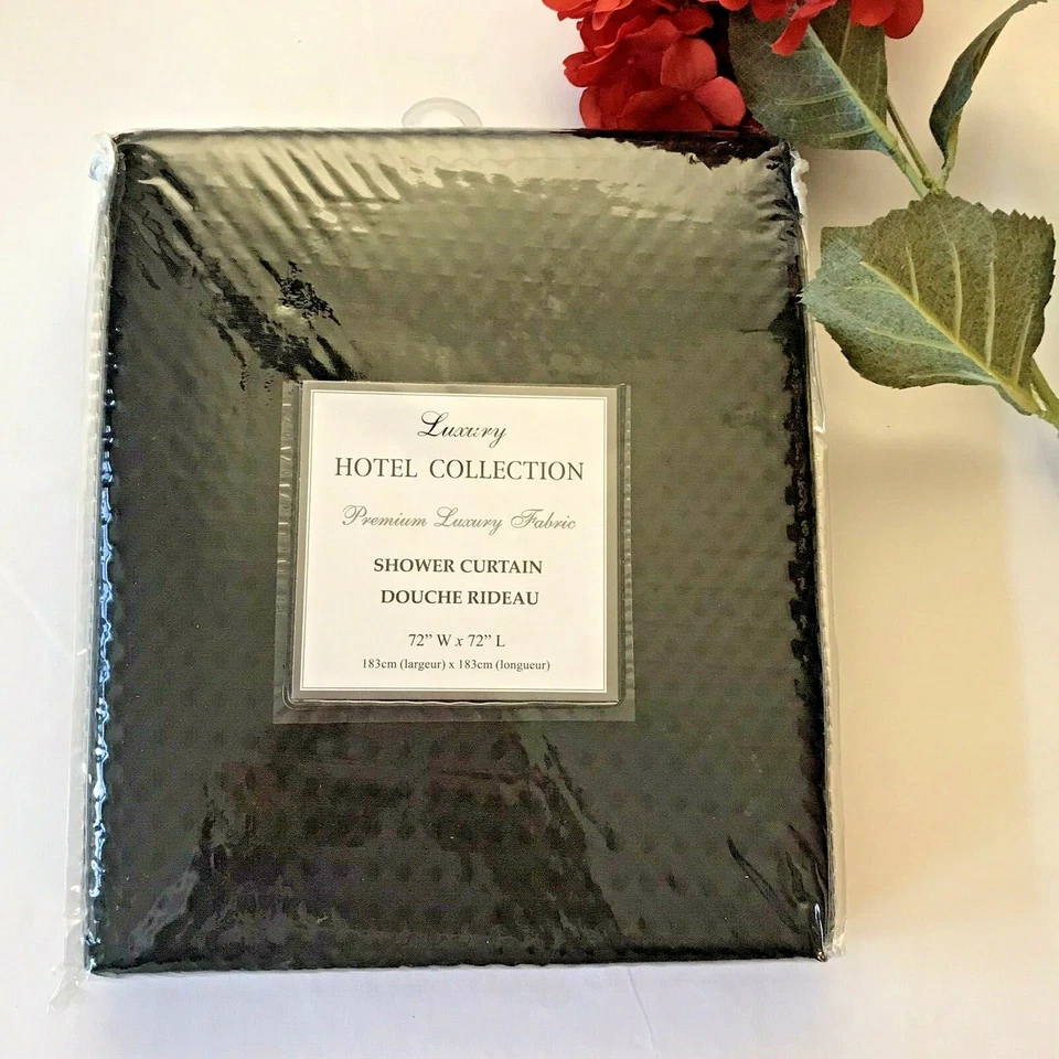 ¡NUEVO! Cortina de Ducha Hotel Collection Premium Tela Lujo 72" x 72" NEGRA Foto 2 de 4