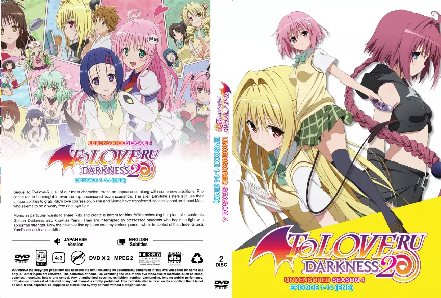 DVD To Love Ru Uncensored (Season 1 - 4). Japanese Version. English  Subtitles