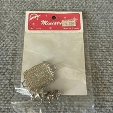 Metal Dollhouse Miniature Tea Set Service Silver Tone New Vintage Creamer Sugar