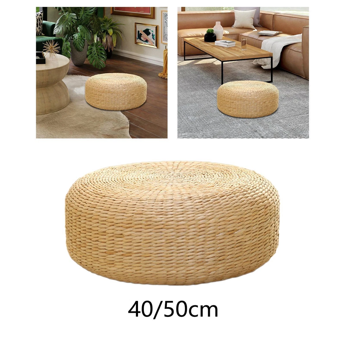 Woven Futon Seat Cushion Handcrafted Thicken Reading Yoga Rustic Japanese Style