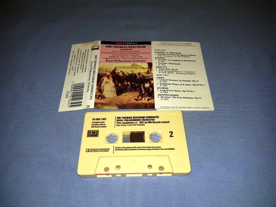 SIR THOMAS BEECHAM CONDUCTS ROYAL PHILHARMONIC ORCHESTRA CLASSICAL CASSETTE TAPE - Image 2 of 2