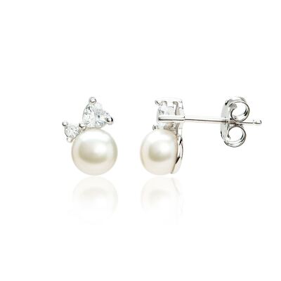 Eye Candy Damen-Ohrstecker Ohrringe 925er Sterlingsilber Perle 6.5mm ECJ-ER0058