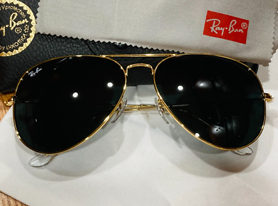 Ray-Ban RB3026 Polished GOLD Large 62mm LARGE Aviators  display picture 3