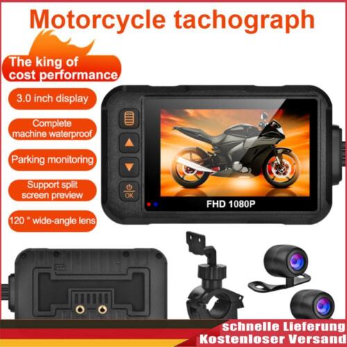 1080P/720P Front Rear Camera Video Recorder Handlebar Fixing Motorcycle Dash Cam - Bild 1 von 12