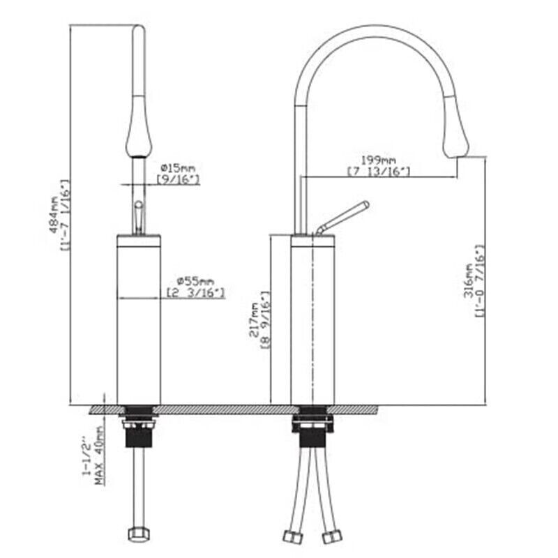 White Waterfall Bathroom Faucet Single Handle/Hole Basin Sink Vanity