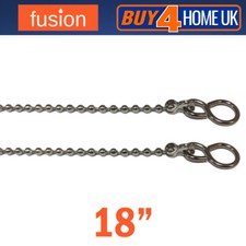 12" Sink & 18" Bath Plug Chains - Chrome Metal Ball Replacement Bathroom Kitchen