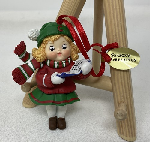 Campbell's SEASON'S GREETINGS Christmas Caroler Ornament 3.5" Vintage RARE