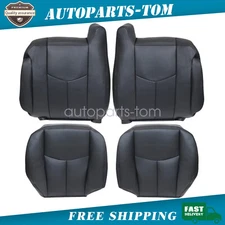For 2005 2006 GMC Sierra Yukon Driver & Passenger Bottom-Top Leather Seat Cover