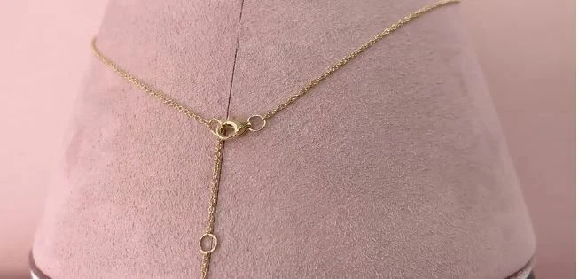 Diamond Lariat Y Necklace 14K Yellow Gold Round Cut Womens Natural Bezel 0.12 CT - Image 3 of 3
