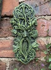 Christmas present green man stone garden ornament greenman