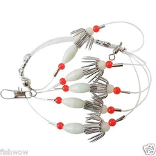 GLOW 5-hook Squid Catcher Rigs Gangion Fishing Terminal baits Fish WOW!®