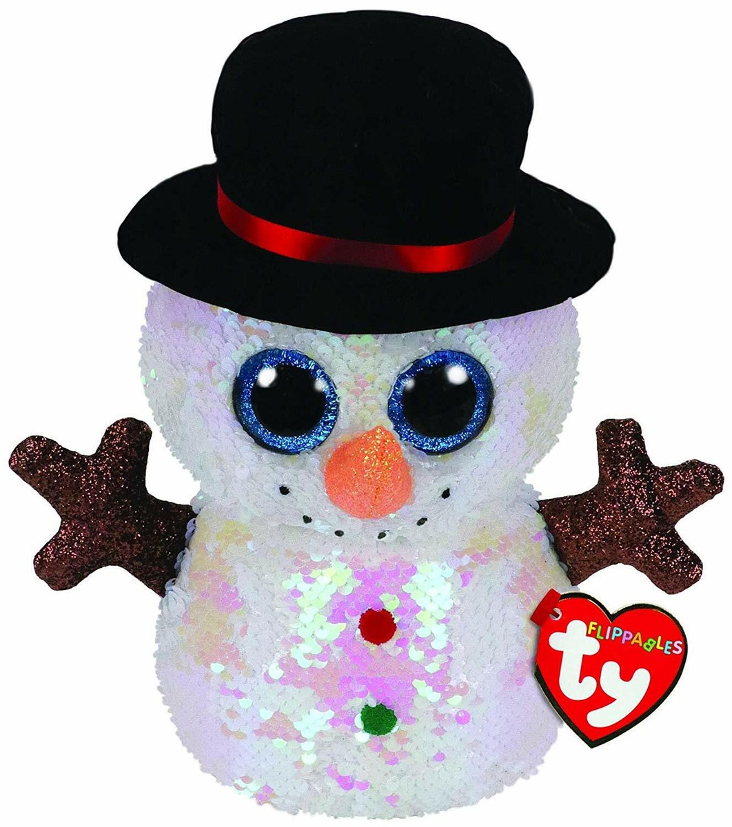 TY FLIPPABLES BEANIE BABIES BOOS MELTY SNOWMAN CHRISTMAS PLUSH