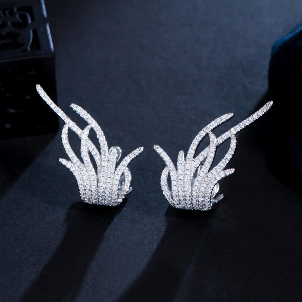 Big white stone earrings cheap