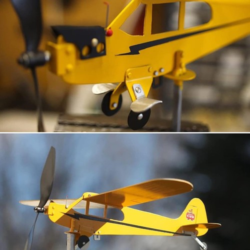Piper J3 Cub Airplane Weathervane Outdoor Handmade Airplane Float Plane Piper - Picture 7 of 11