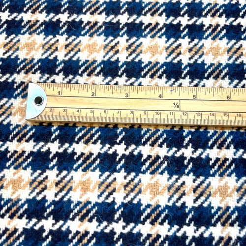 1338. Blue yellow check Tweed Wool fabric. Price per 1/2metre, 151cm wide - Picture 3 of 5