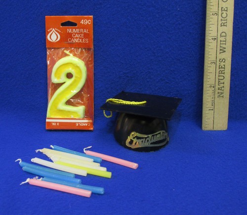 Vintage Cake Decorating Baby Graduation Hat 50th Anniv Ballerina Candle Holders - Picture 4 of 7