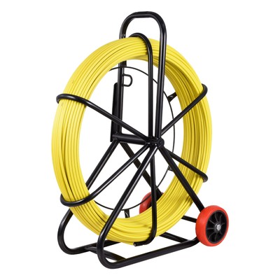 New Fish Tape 8mm 130m Fiberglass Rod Cable Puller Wire Reel Rod Duct Rodder