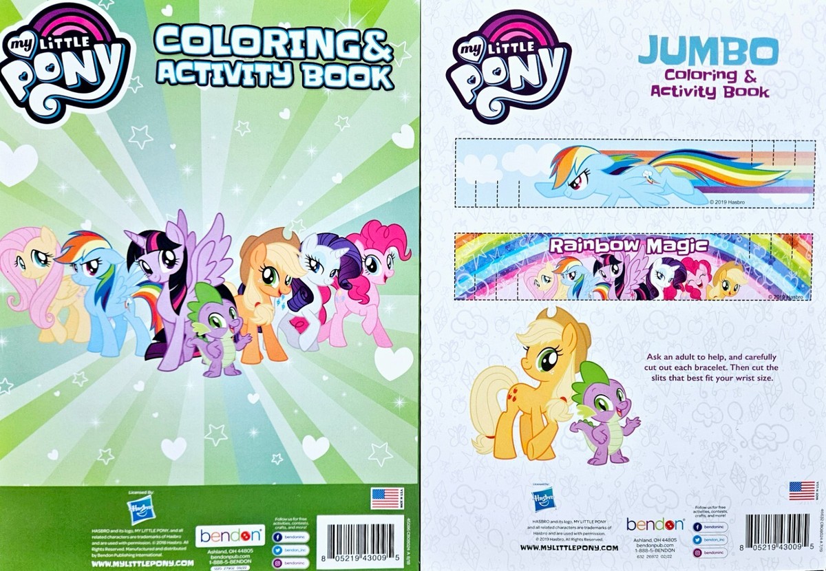 MY LITTLE PONY Jumbo Coloring & Activity Book Set of 2 with 24