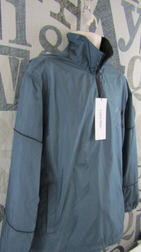 New Calvin Klein Men M Half Zip Jacket Dark Slate Mesh Lined Drawstring Hem $148 - Picture 6 of 11