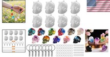 Set of Large  Medium  Small 3D Skull Resin Molds, Flexible Clear Silicone Skul