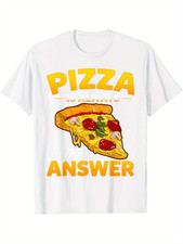 Men'S Pizza is Always the Answer Graphic T-Shirt Casual Crew Neck, Short Slee