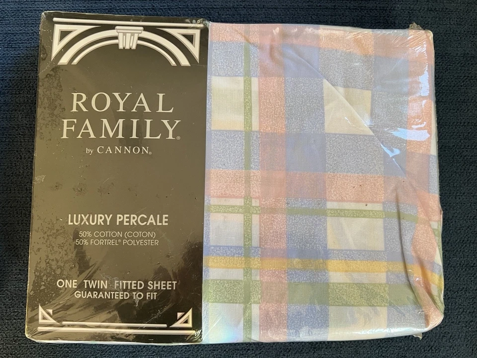 Fundas de almohada sábanas ajustables dobles vintage Royal Family Mackenzie a cuadros pastel NUEVO Foto 3 de 4