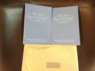 2 VTG (NOS) Blue Book Of Telephone Numbers Book Southwestern Bell CO & mailer
