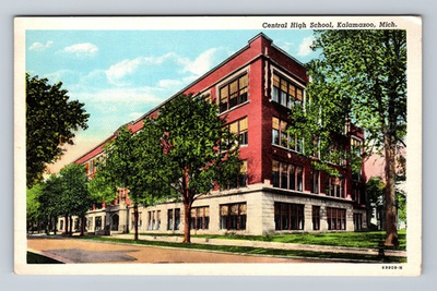 #ad Kalamazoo MI Michigan Central High School Antique Vintage Postcard $0.99