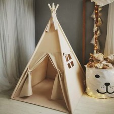 Kids Teepee Tent - Portable Indoor Outdoor Play Tent for Children Khaki