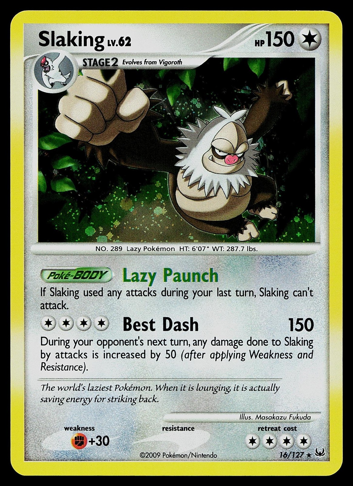 Pokemon Card - Slaking Platinum 16/127 Holo Rare