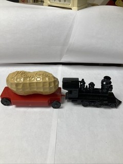 Planters Mr Peanut Plastic Black Elmer Engine And A Tan/Red Train Car 1950’s