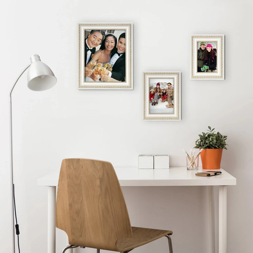 Marco de fotos decorativo de mesa Mainstays 5x7 blanco ornamentado Foto 4 de 4